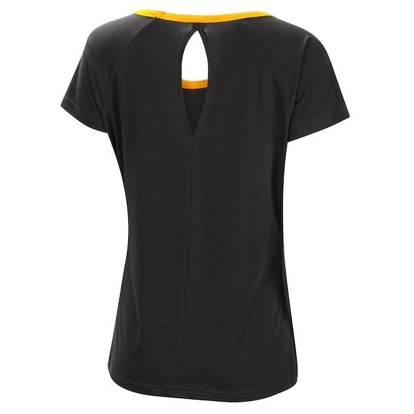 Ryan Blaney Touch by Alyssa Milano Women's Starting Lineup Scoop Neck T-Shirt - Black/Yellow