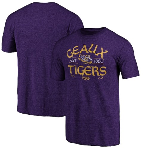 LSU Tigers Fanatics Branded Hometown Tri-Blend T-Shirt - Heathered Purple