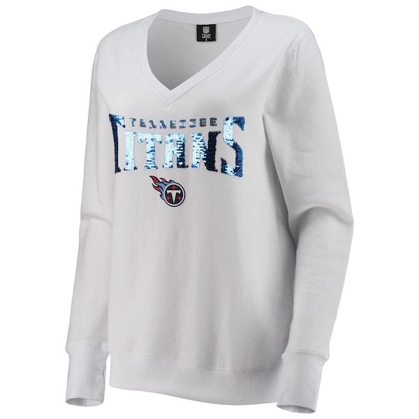 Tennessee Titans Cuce Women's Victory V-Neck Pullover Sweatshirt - White