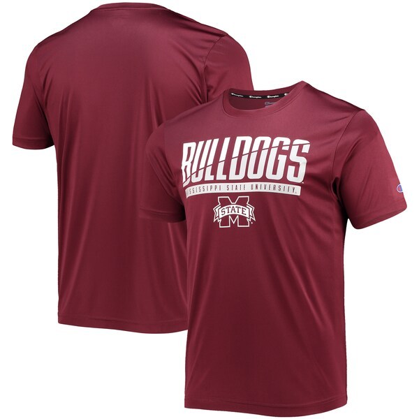Mississippi State Bulldogs Champion Wordmark Slash T-Shirt - Maroon