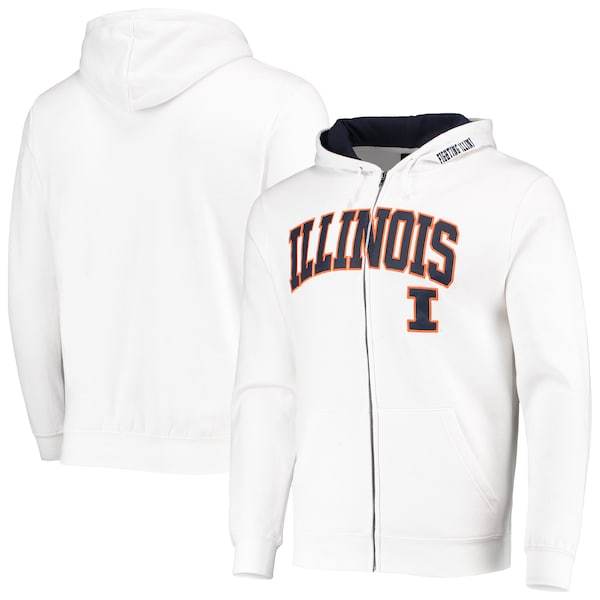 Illinois Fighting Illini Colosseum Arch & Logo 3.0 Full-Zip Hoodie - White