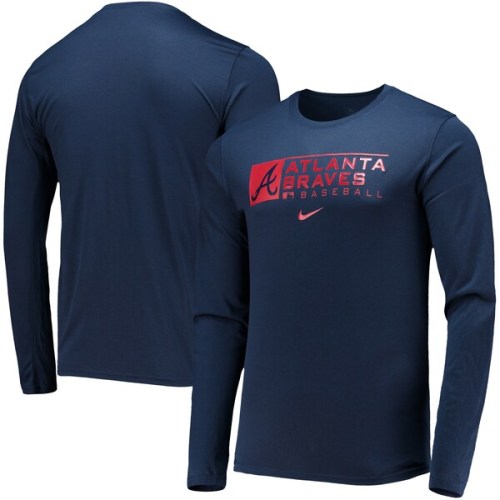 Atlanta Braves Nike Authentic Collection Performance Long Sleeve T-Shirt - Navy