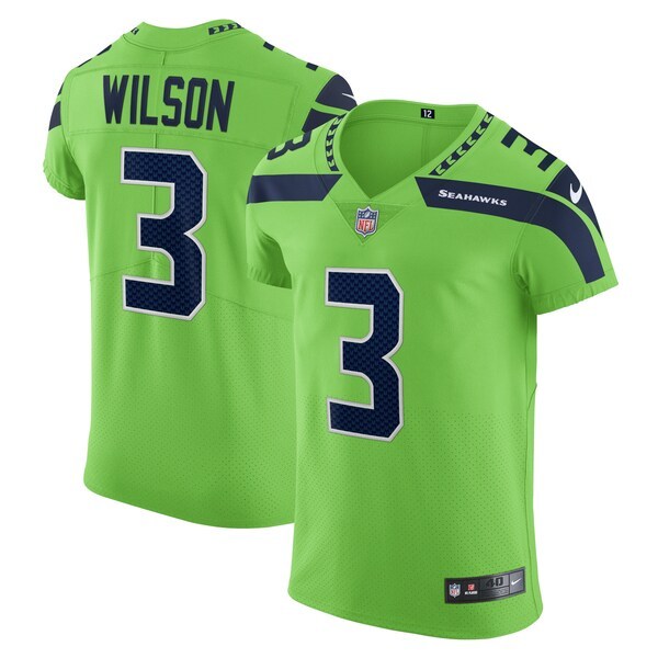 Russell Wilson Seattle Seahawks Nike Alternate Vapor Elite Player Jersey - Neon Green