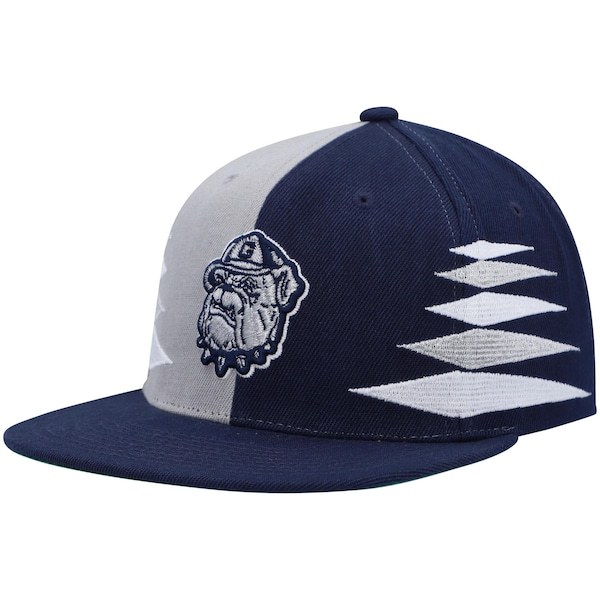 Georgetown Hoyas Mitchell & Ness Diamond Cut Snapback Hat - Navy/Gray