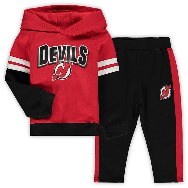 New Jersey Devils Toddler Miracle On Ice Raglan Pullover Hoodie & Pants Set - Red/Black