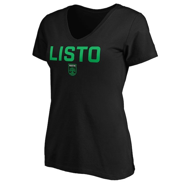 Austin FC Fanatics Branded Women's Listo V-Neck T-Shirt - Black