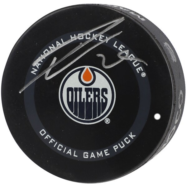 Leon Draisaitl Edmonton Oilers Fanatics Authentic Autographed 2021 Season Official Game Puck