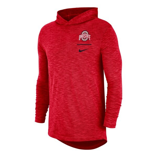 Ohio State Buckeyes Nike Slub Space-Dye Performance Long Sleeve Hoodie T-Shirt - Scarlet