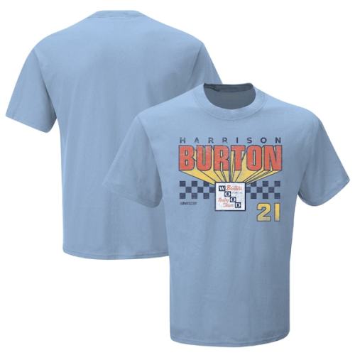 Harrison Burton Checkered Flag Retro T-Shirt - Light Blue