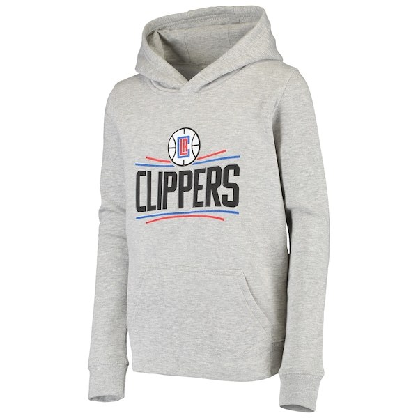 LA Clippers Youth Primary Logo Fleece Pullover Hoodie - Gray