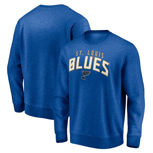St. Louis Blues Fanatics Branded Game Day Arch Pullover Sweatshirt - Heathered Blue
