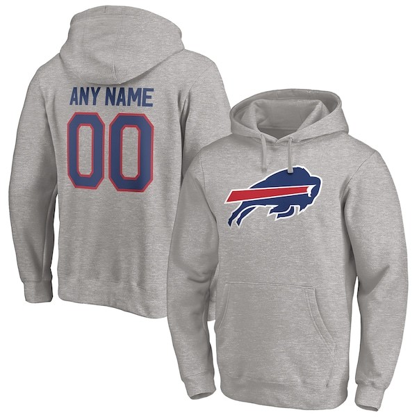 Buffalo Bills Fanatics Branded Personalized Winning Streak Logo Name & Number Pullover Hoodie - Heathered Gray