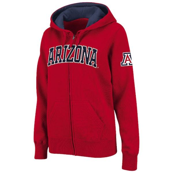 Arizona Wildcats Stadium Athletic Women's Arched Name Full-Zip Hoodie - Cardinal