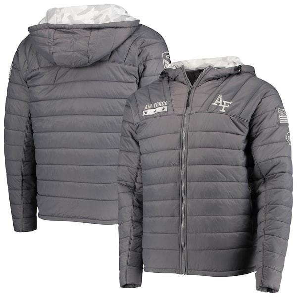 Air Force Falcons Colosseum OHT Military Appreciation Iceman Snow Puffer Full-Zip Hoodie Jacket - Gray/Camo