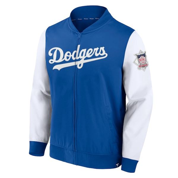 Los Angeles Dodgers Fanatics Branded Iconic Record Holder Woven Full-Zip Bomber Jacket - Royal/White