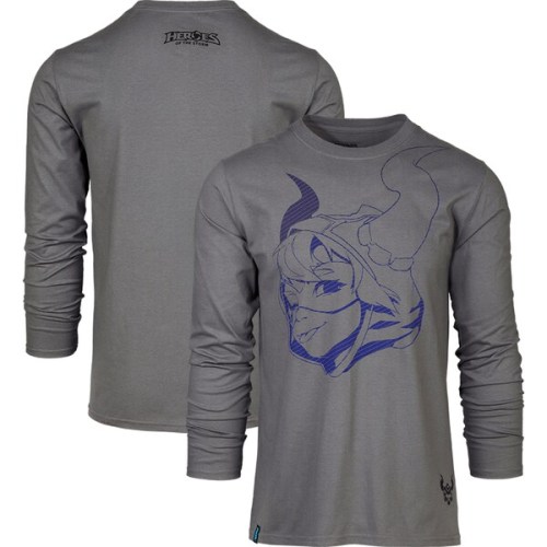 Chromie Heroes of the Storm Cyberpunk Character Long Sleeve T-Shirt - Gray