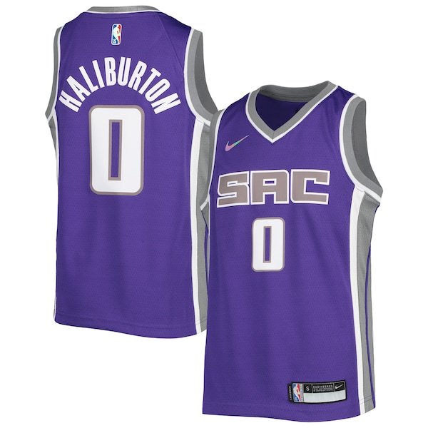 Tyrese Haliburton Sacramento Kings Nike Youth 2021/22 Diamond Swingman Jersey - Icon Edition - Purple