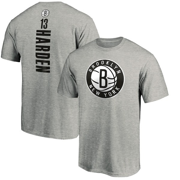 James Harden Brooklyn Nets Fanatics Branded Playmaker Name & Number T-Shirt - Heathered Gray