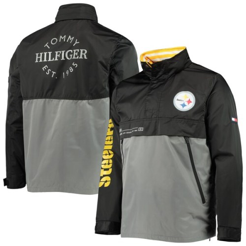 Pittsburgh Steelers Tommy Hilfiger Anorak Hoodie Quarter-Zip Jacket - Black/Gray
