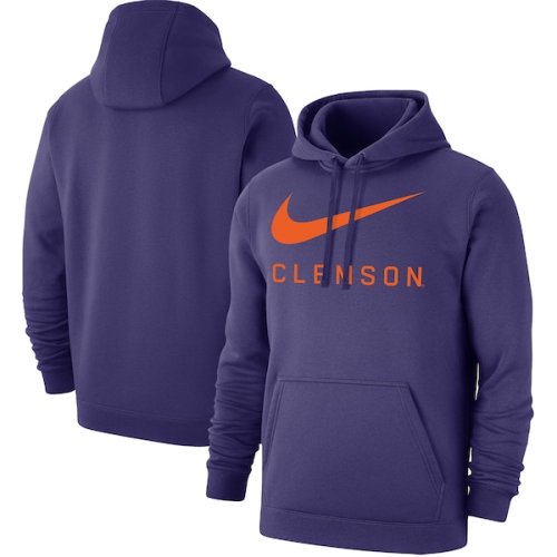 Clemson Tigers Nike Big Swoosh Club Pullover Hoodie - Purple