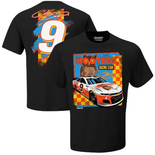 Chase Elliott Hendrick Motorsports Team Collection Hooters Throwback Graphic 2-Spot T-Shirt - Black