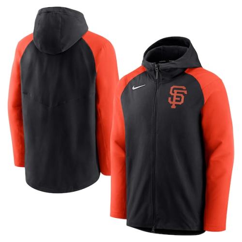 San Francisco Giants Nike Authentic Collection Full-Zip Hoodie Performance Jacket - Black/Orange