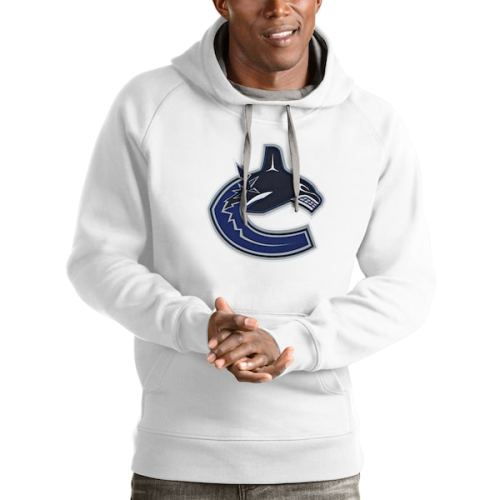 Vancouver Canucks Antigua Logo Victory Pullover Hoodie - White