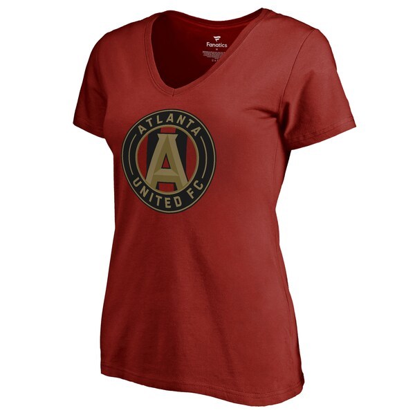 Atlanta United FC Fanatics Branded Women's Logo Primary V-Neck T-Shirt - Red