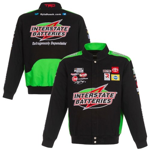 Kyle Busch JH Design Interstate Batteries Twill Uniform Full-Snap Jacket - Black