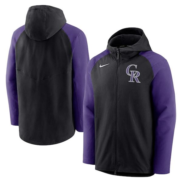 Colorado Rockies Nike Authentic Collection Full-Zip Hoodie Performance Jacket - Black/Purple