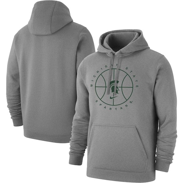 Michigan State Spartans Nike Basketball Icon Club Fleece Pullover Hoodie - Gray