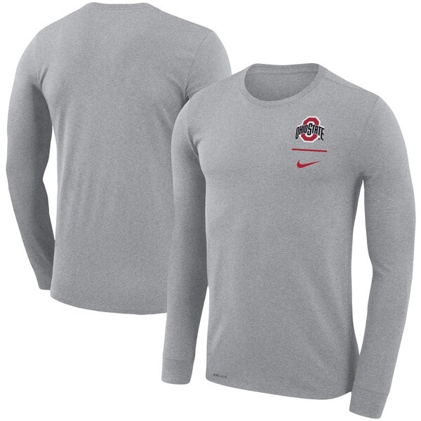 Ohio State Buckeyes Nike Logo Stack Legend Performance Long Sleeve T-Shirt - Gray