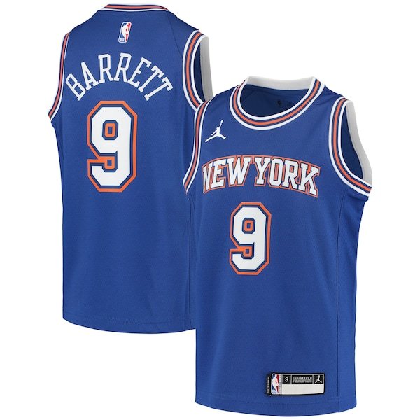 RJ Barrett New York Knicks Jordan Brand Youth 2020/21 Swingman Player Jersey - Statement Edition - Blue
