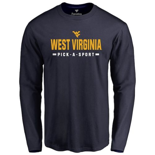 West Virginia Mountaineers Custom Sport Wordmark Long Sleeve T-Shirt - Navy