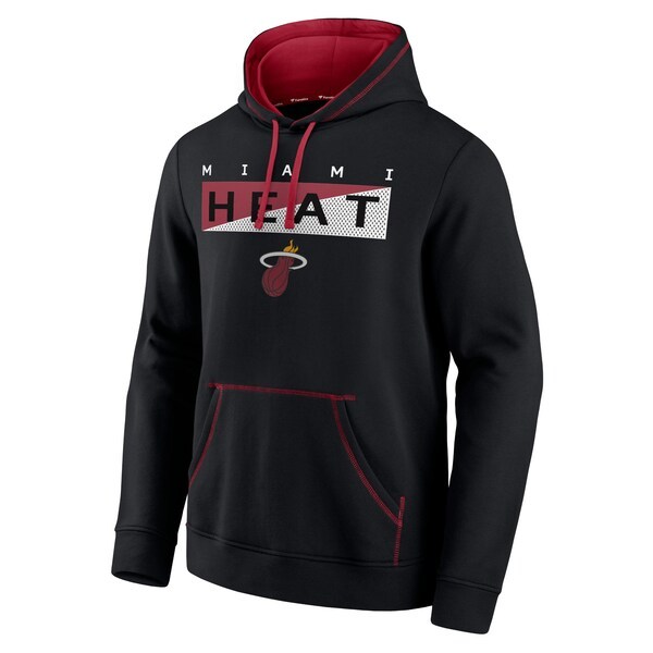 Miami Heat Fanatics Branded Split The Crowd Pullover Hoodie - Black/Red