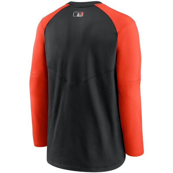 San Francisco Giants Nike Authentic Collection Pregame Performance Pullover Sweatshirt - Black/Orange