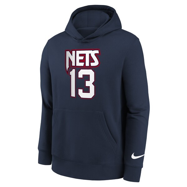 James Harden Brooklyn Nets Nike Youth 2021/22 City Edition Name & Number Pullover Hoodie - Navy