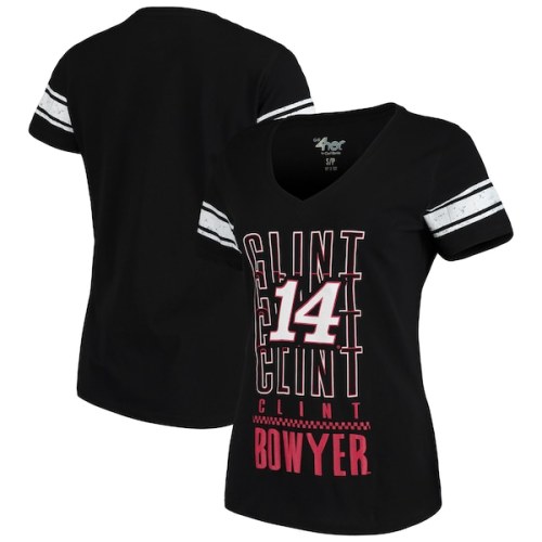 Clint Bowyer G-III 4Her by Carl Banks Women's First Pick Driver V-Neck T-Shirt - Black