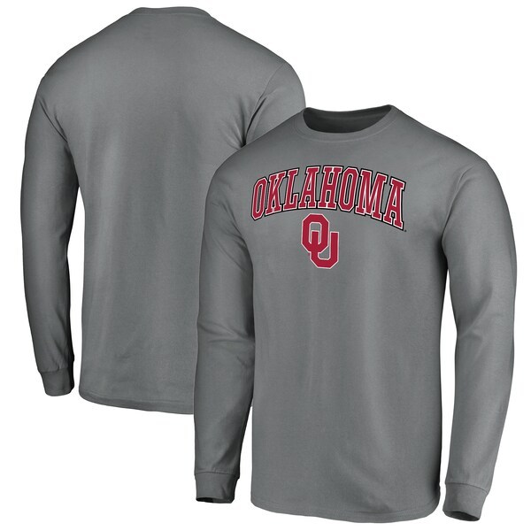 Oklahoma Sooners Fanatics Branded Campus Logo Long Sleeve T-Shirt - Charcoal