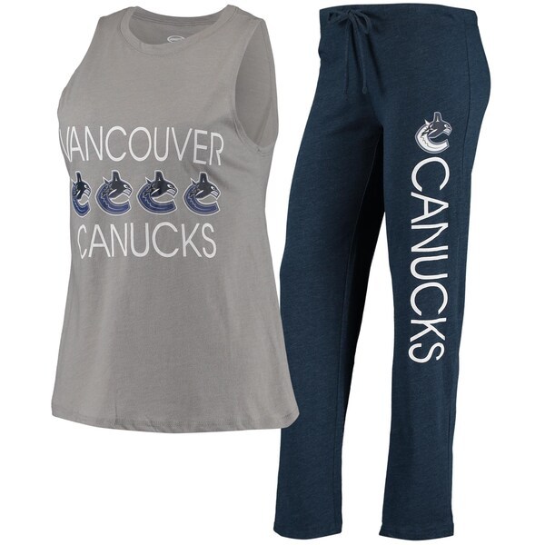 Vancouver Canucks Concepts Sport Women's Meter Tank Top & Pants Sleep Set - Gray/Navy