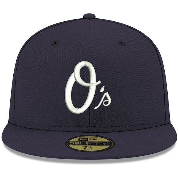 Baltimore Orioles New Era Logo White 59FIFTY Fitted Hat - Navy
