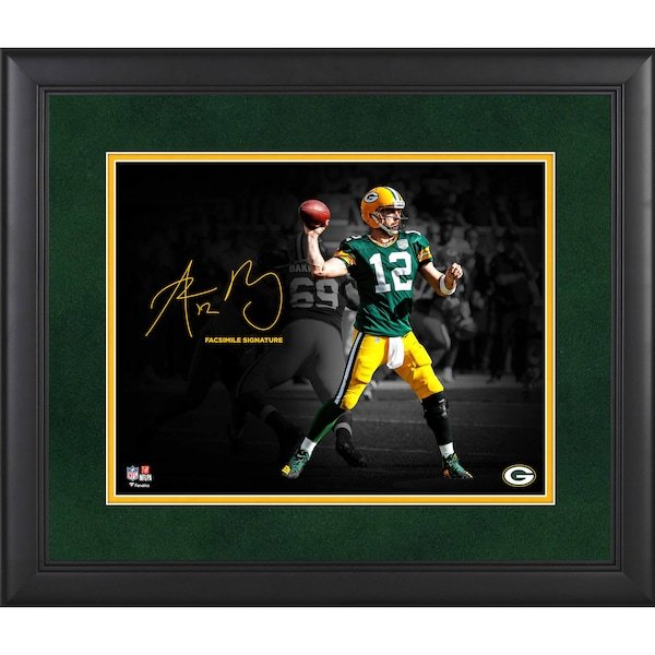 Aaron Rodgers Green Bay Packers Fanatics Authentic Framed 11" x 14" Spotlight Photograph - Facsimile Signature