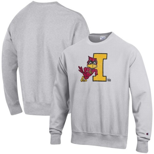 Iowa State Cyclones Champion Vault Logo Reverse Weave Pullover Sweatshirt - Heathered Gray