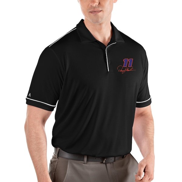 Denny Hamlin Antigua Salute Polo - Black/White