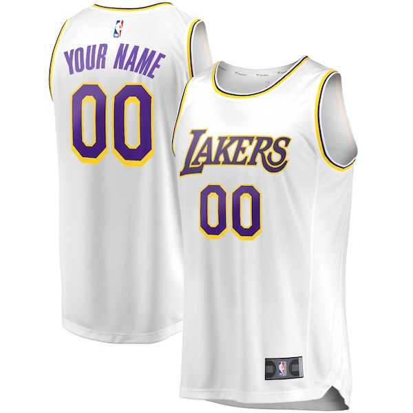 Los Angeles Lakers Fanatics Branded 2018/19 Fast Break Custom Replica Jersey White - Association Edition