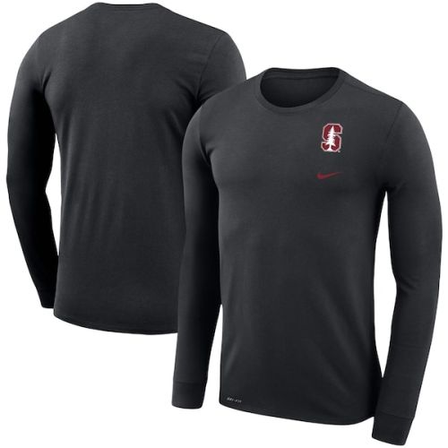 Stanford Cardinal Nike Logo Stack Legend Performance Long Sleeve T-Shirt - Black
