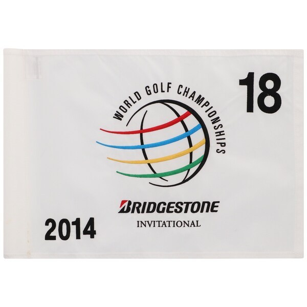 PGA TOUR Fanatics Authentic Event-Used #18 White Pin Flag from The Bridgestone Invitational on July 31st to August 3rd, 2014