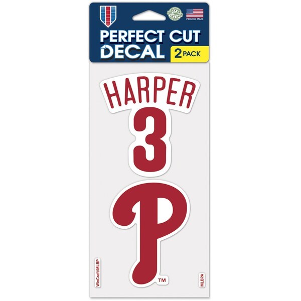 Bryce Harper Philadelphia Phillies WinCraft 4'' x 8'' 2-Pack Perfect Cut Decal