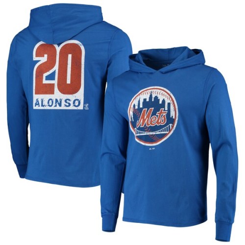 Pete Alonso New York Mets Majestic Threads Softhand Player Long Sleeve Hoodie T-Shirt - Royal