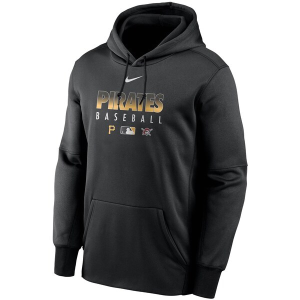 Pittsburgh Pirates Nike Authentic Collection Therma Performance Pullover Hoodie - Black